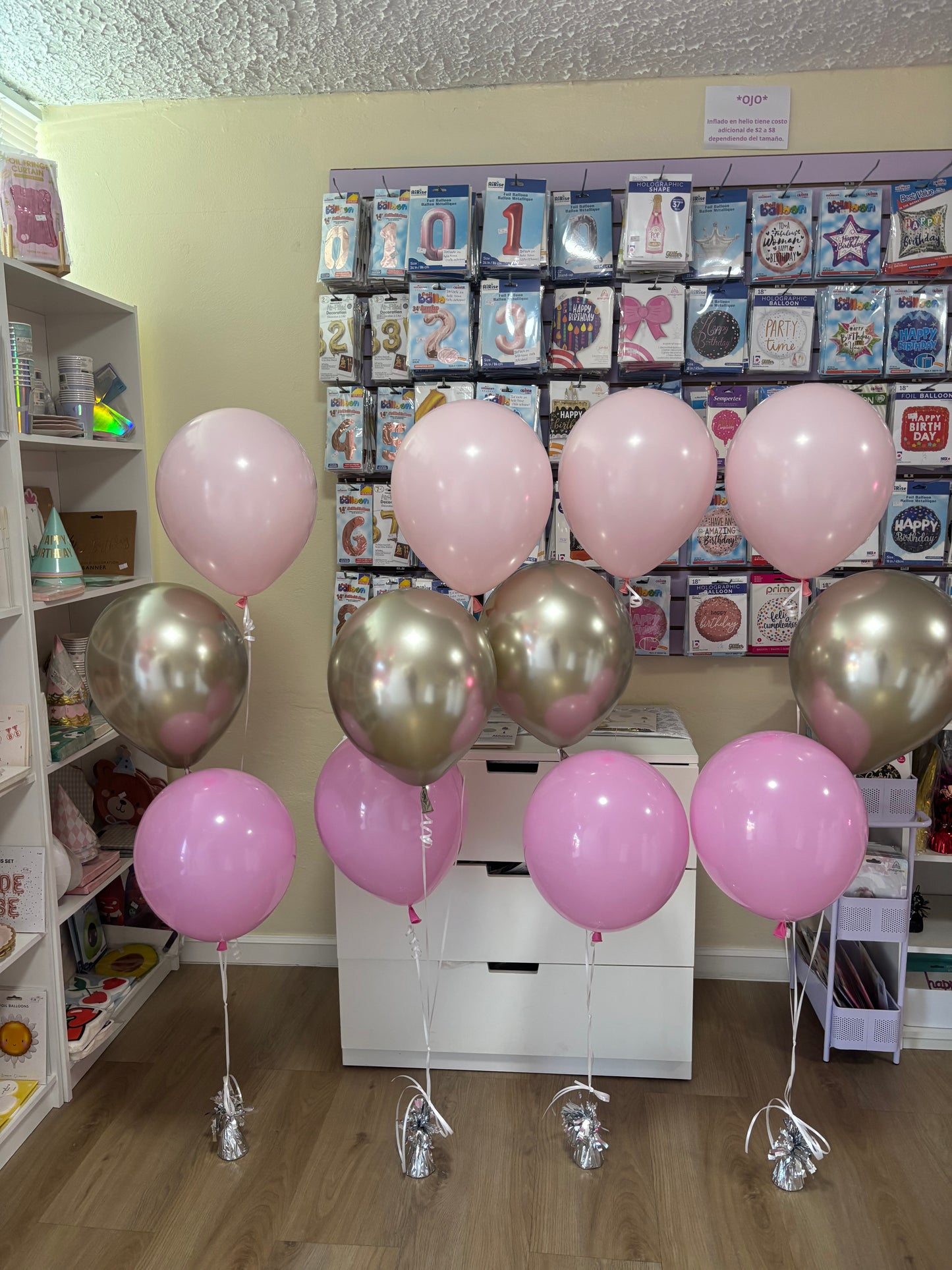 Centro de mesa en helio