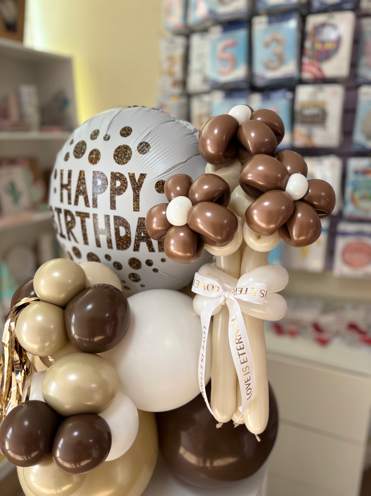 Mini Balloons Bouquet con flores