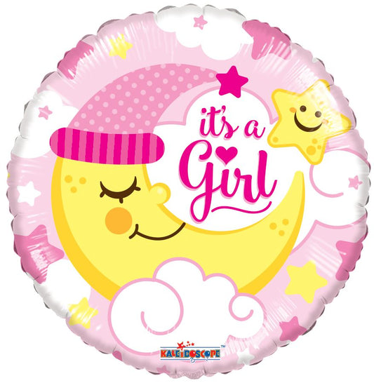 18" Moon Baby Girl Balloon