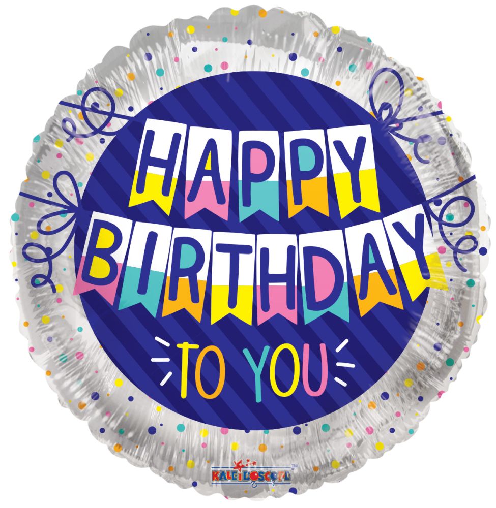 18" HBD Banner Balloon