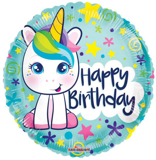 18" BDay Cute Unicorn Balloon