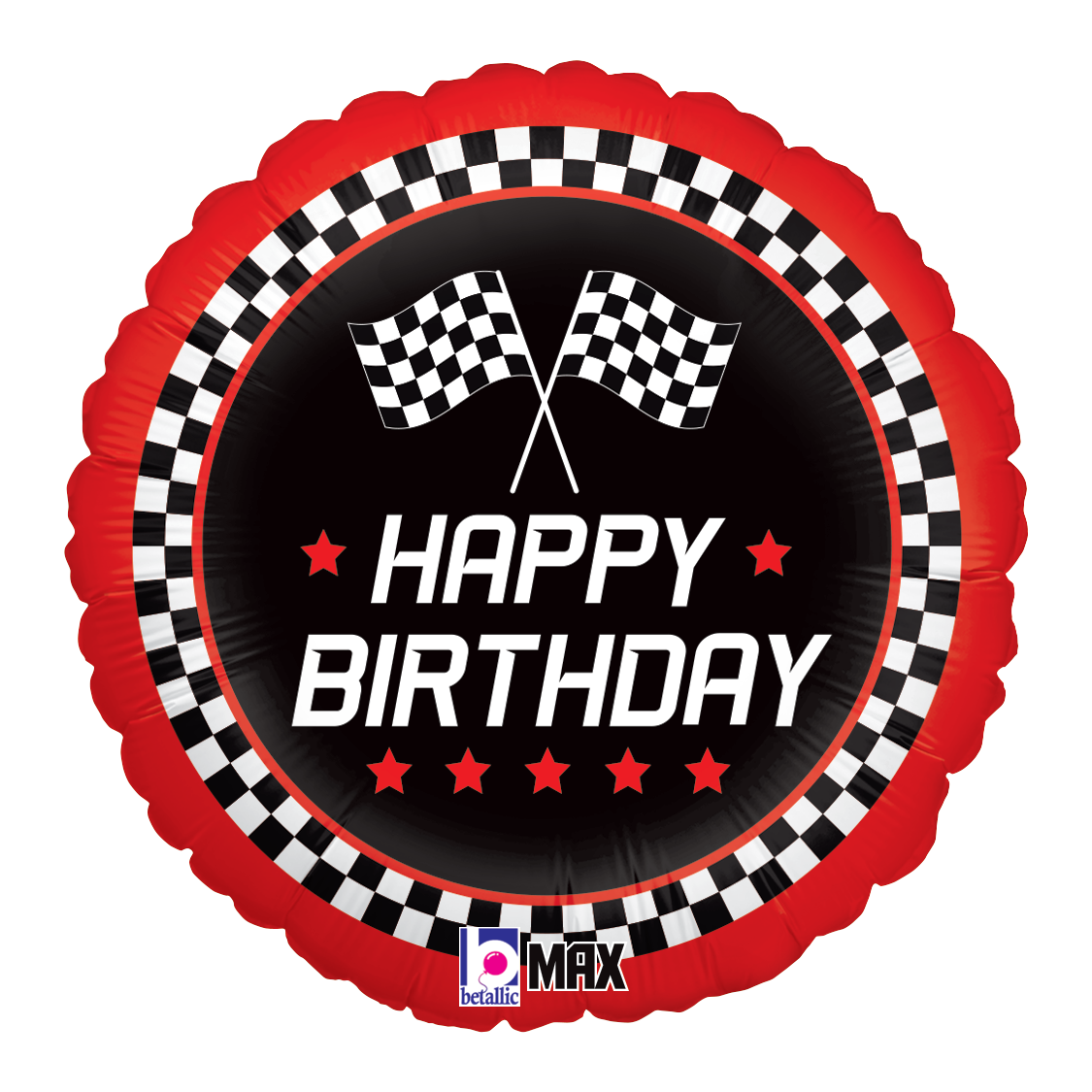 18" Checkered Flag Birthday Balloon