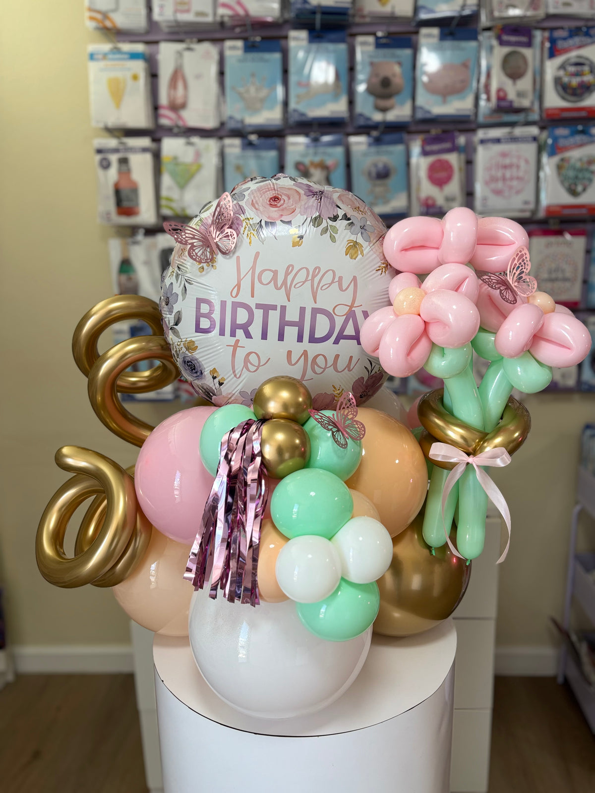 Mini Balloons Bouquet con flores