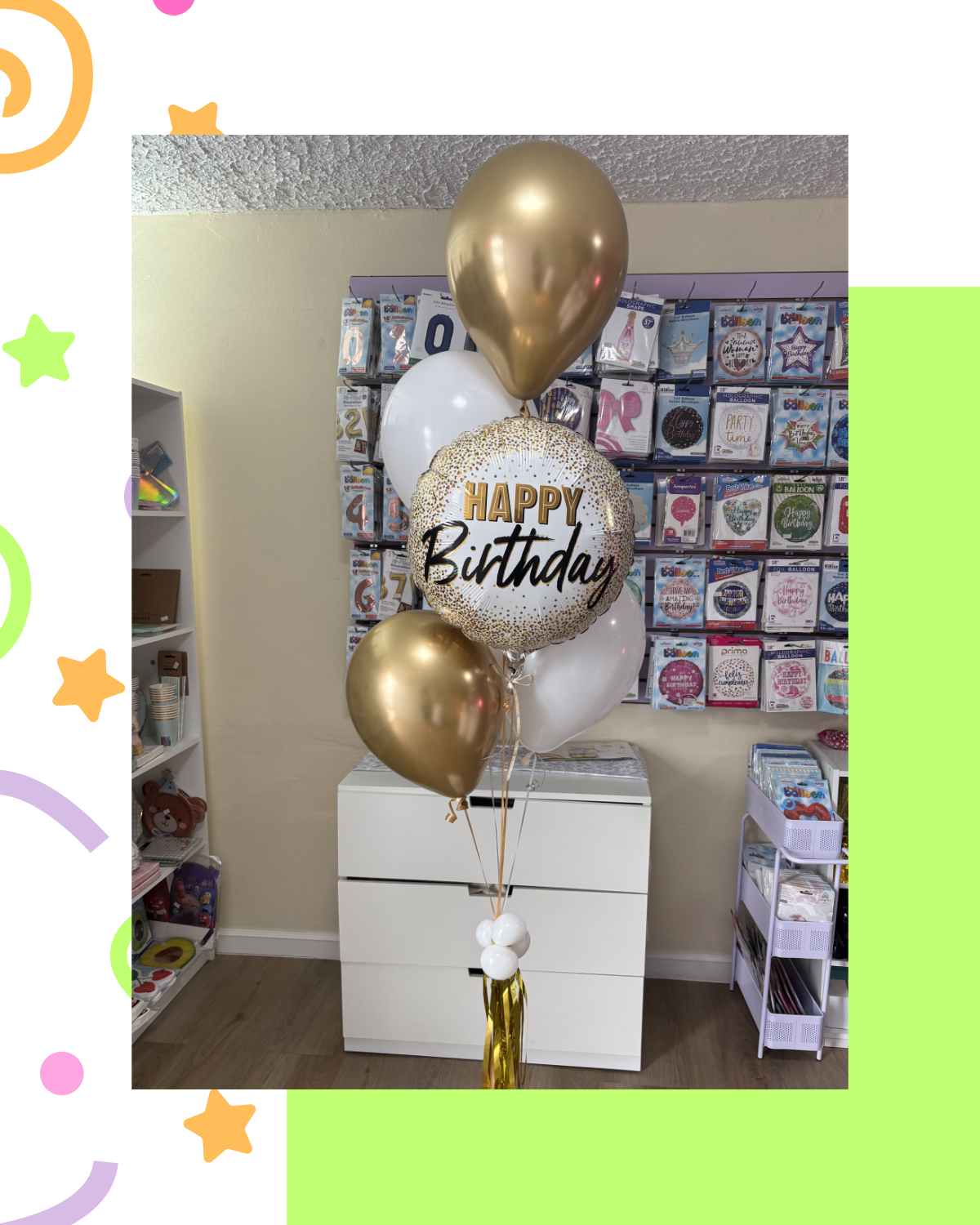 Arreglo de globos en helio- HBD