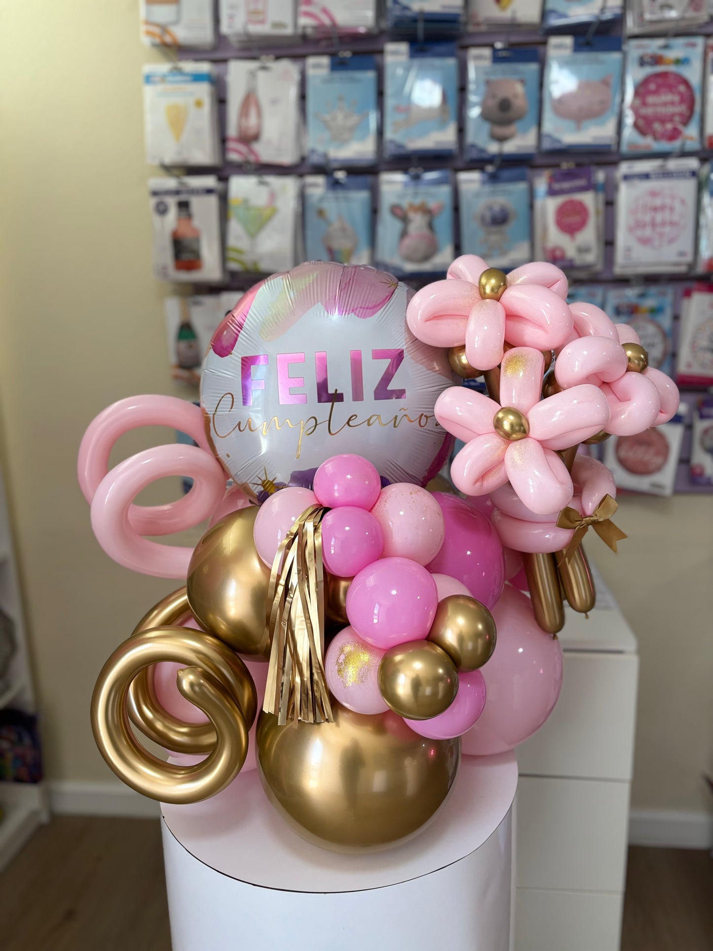 Mini Balloons Bouquet con flores