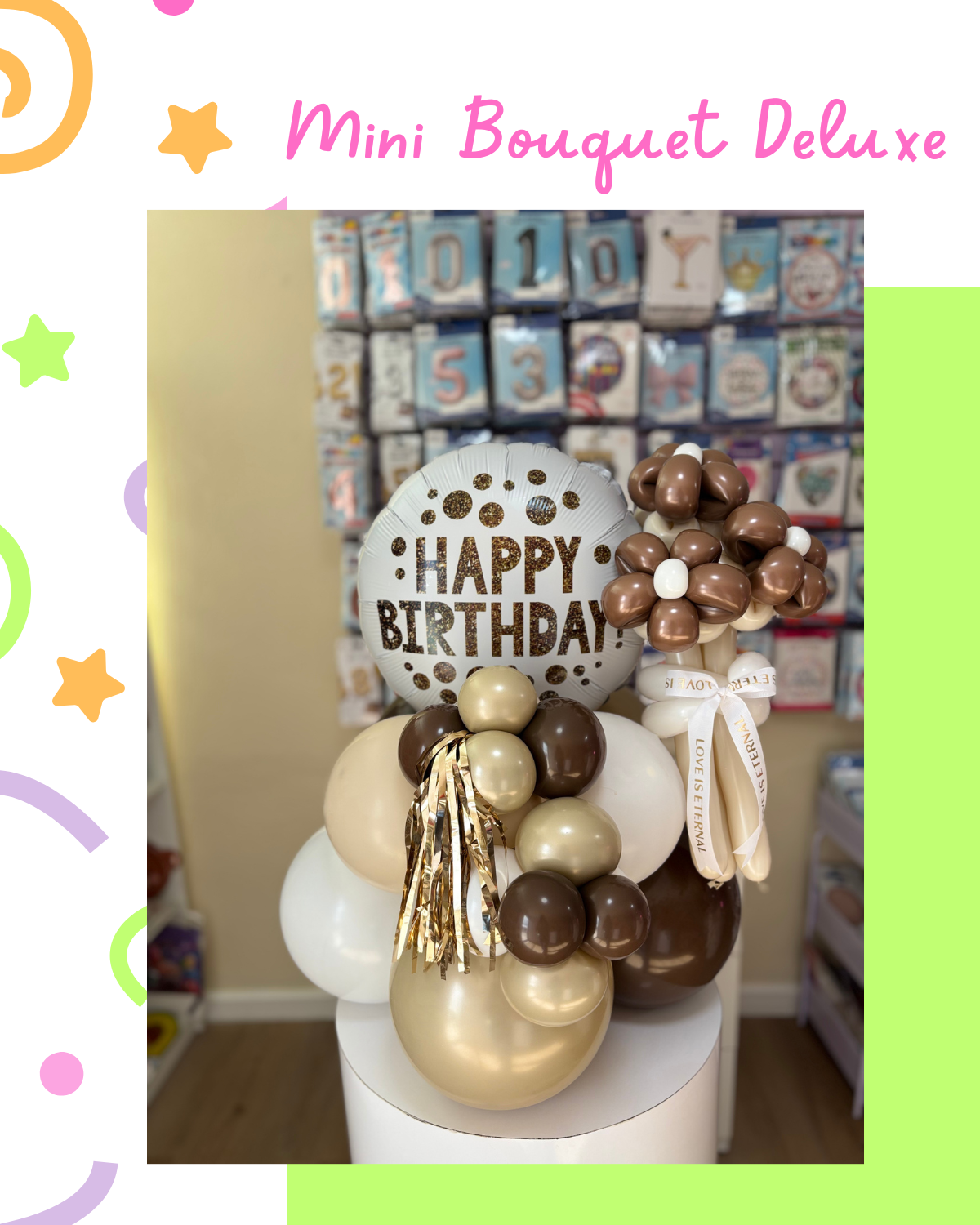 Mini Balloons Bouquet con flores